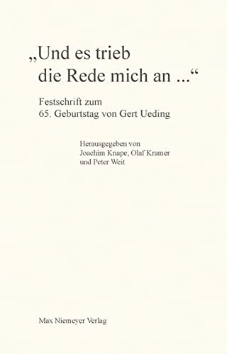 Cover for Und es trieb die Rede mich an--