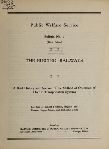 Cover for The Electric railways