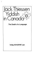 Cover for Yiddish in Canada