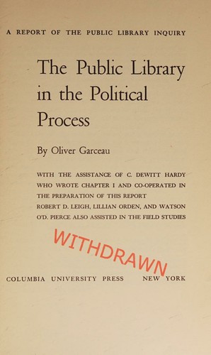 Cover for The Public Library in the Political Process