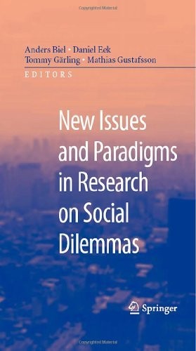 Cover for New Issues and Paradigms in Research on Social Dilemmas