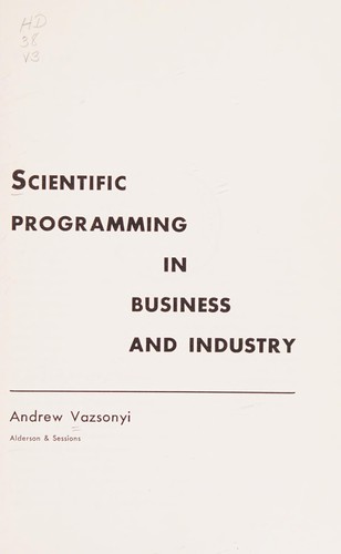 Cover for Scientific programming in business and industry.
