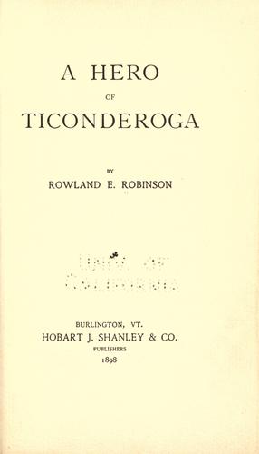 Cover for A hero of Ticonderoga