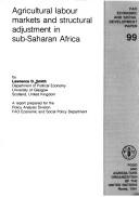 Cover for Agricultural labour markets and structural adjustment in sub-Saharan Africa
