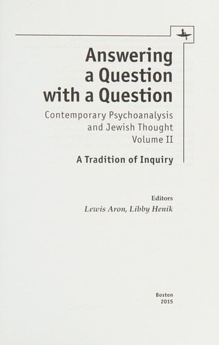 Cover for Answering a question with a question