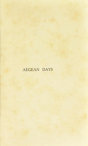 Cover for Aegean days