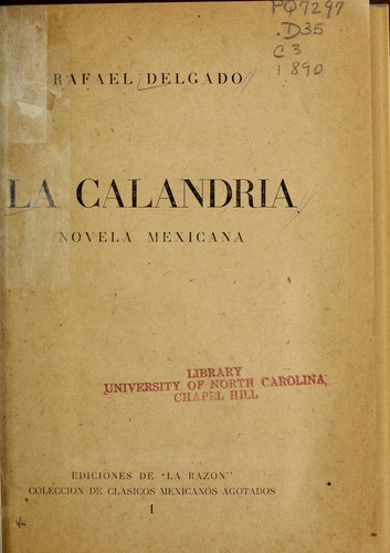 Cover for La Calandria
