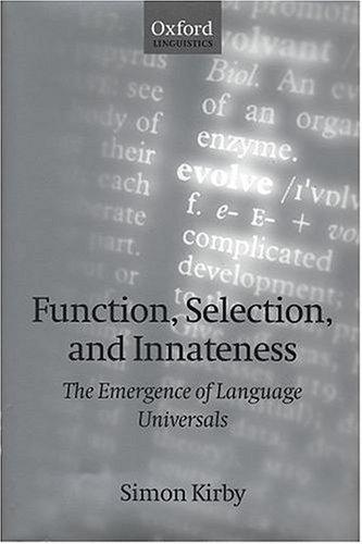 Cover for Function, selection, and innateness