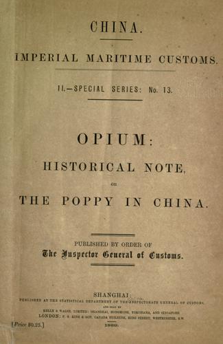 Cover for [Opium : historical note =