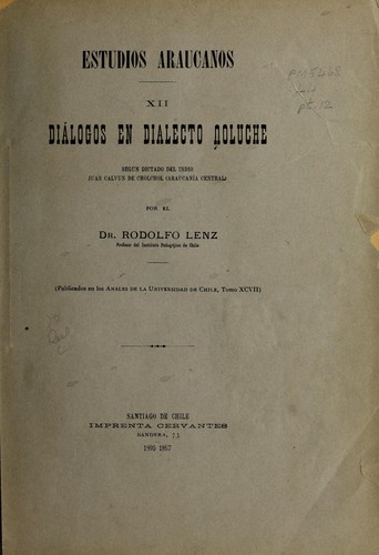 Cover for Estudios araucanos