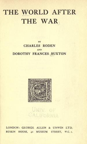 Cover for The world after the war
