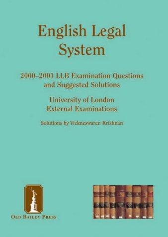 Cover for English Legal System (Suggested Solutions: The Series)