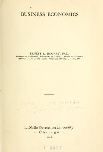 Cover for Business economics