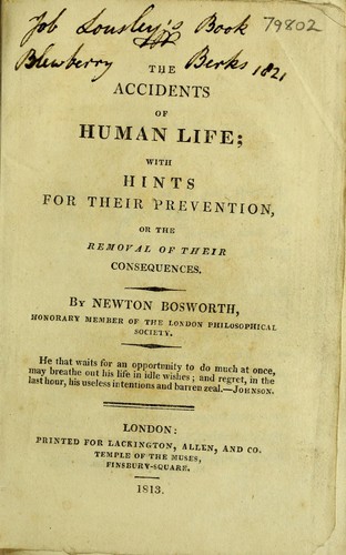 Cover for The accidents of human life