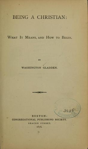 Cover for Being a Christian