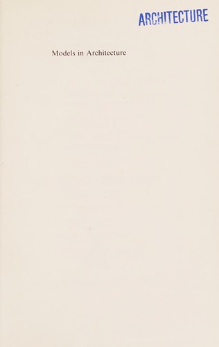 Cover for Models in architecture.