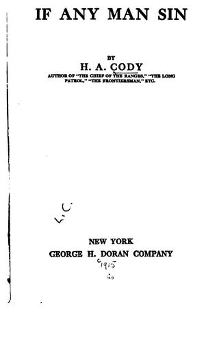 Cover for If Any Man Sin