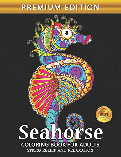 Cover for Seahorse Coloring Book for Adults