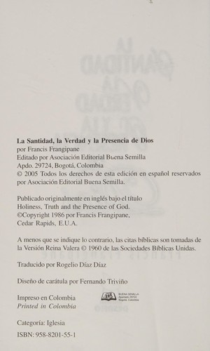 Cover for Santidad, La Verdad y La Presencia de Dios
