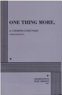 Cover for One Thing More.