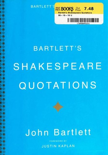 Cover for Bartlett's Shakespeare quotations