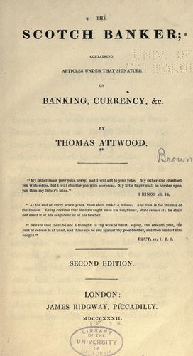 Cover for The Scotch banker