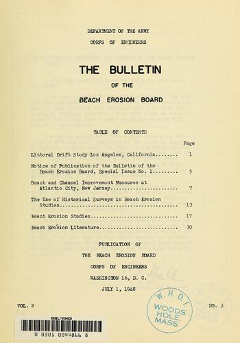 Cover for The Bulletin of the Beach Erosion Board