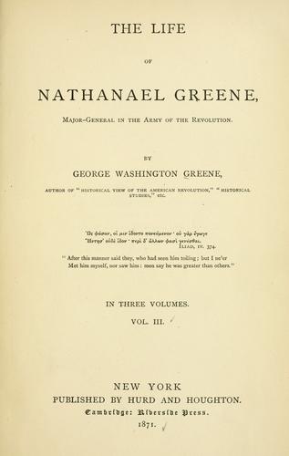 Cover for The life of Nathanael Greene
