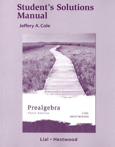 Cover for Prealgebra Student's Solutions Manual