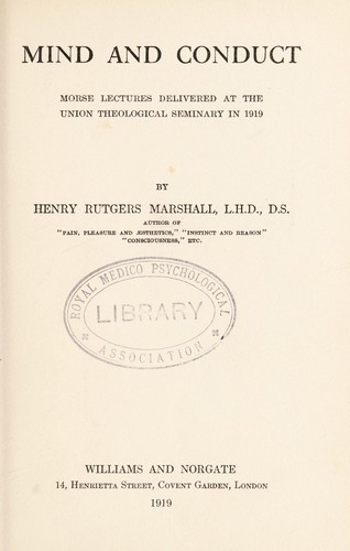 Cover for Mind and conduct