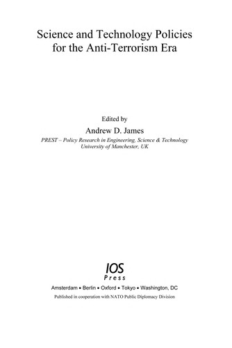 Cover for Science and technology policies for the anti-terrorism era