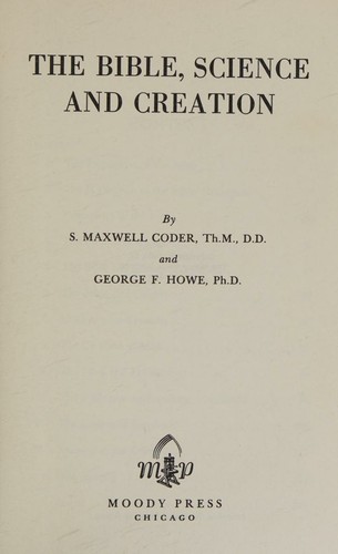 Cover for the bible, science and creation 