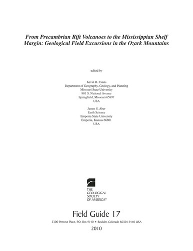 Cover for From Precambrian rift volcanoes to the Mississippian Shelf margin