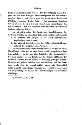 Cover for Rechte und pflichten der neutralen staaten, in bezug auf die während des krieges auf ihr gebiet übertretenden angehörigen einer armee und das dorthin gebrachte kriegsmaterial der kriegführenden partein.