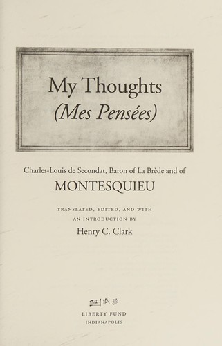 Cover for My thoughts