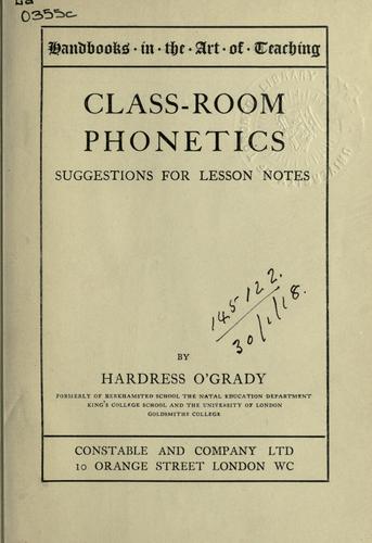 Cover for Class-room phonetics