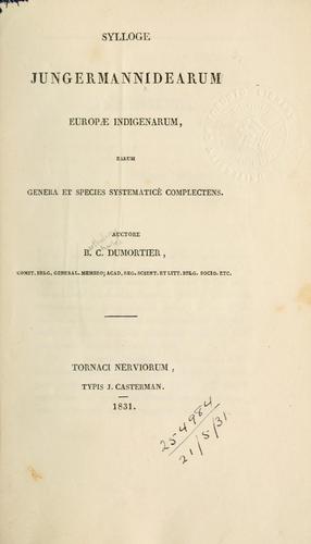 Cover for Sylloge Jungermannidearum Europæ indigenarum