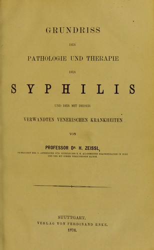 Cover for Grundriss der Pathologie und Therapie der Syphilis