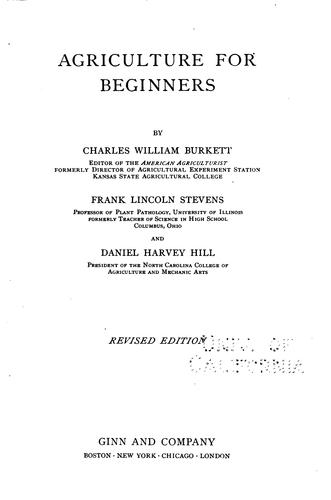 Cover for Agriculture for beginners