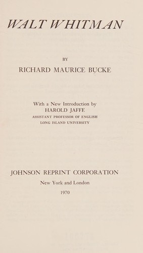 Cover for Walt Whitman.