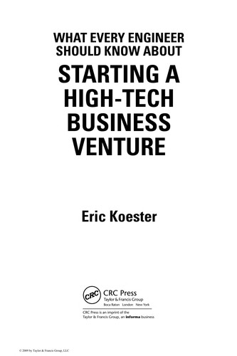 Cover for What every engineer should know about starting a high-tech business venture