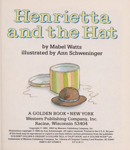 Cover for Henrietta and the hat
