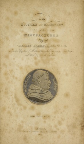 Cover for On the economy of machinery and manufactures
