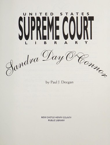 Cover for Sandra Day O'Connor (Supreme Court Justices)