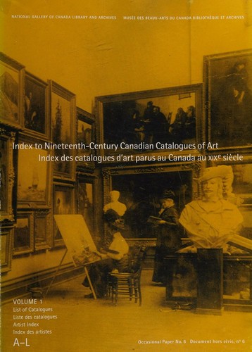 Cover for Index to nineteenth-century Canadian catalogues of art =