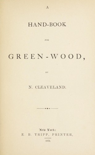 Cover for A hand-book for Green-wood