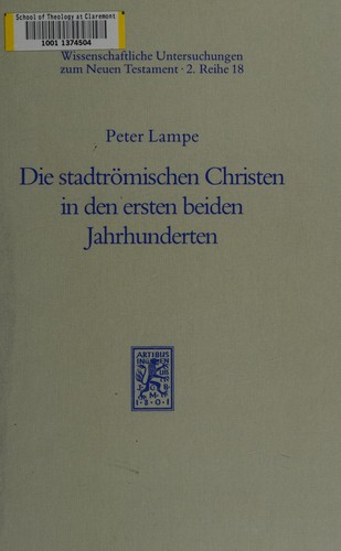 Cover for Die stadtrömischen Christen in den ersten beiden Jahrhunderten