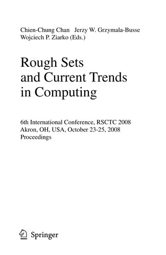 Cover for Rough sets and current trends in computing