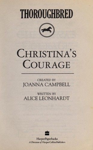 Cover for Christina's courage