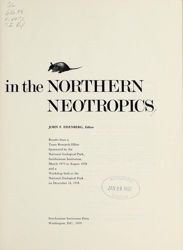 Cover for Vertebrate ecology in the northern neotropics